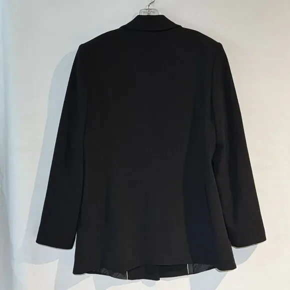 Vince Camuto Black Blazer Women Size 12 One Button Lined Career Jacket - Picture 5 of 16